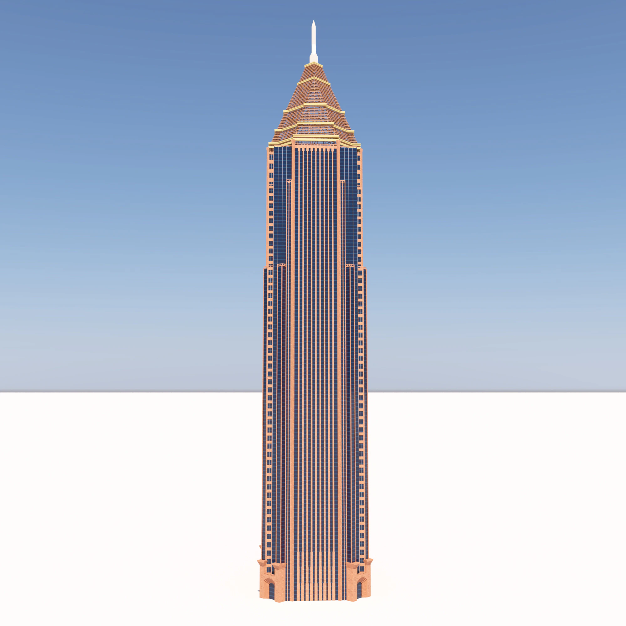 美国银行广场 3D 模型 .c4d .max .obj .3ds .fbx .stl .blend 