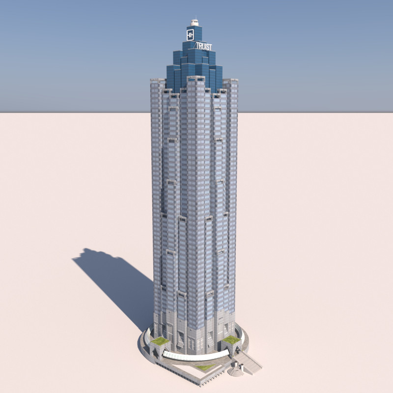 Truist Plaza building 3D Model .c4d .max .obj .3ds .fbx .stl .blend 