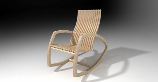 rocking chair 3D Model .c4d .max .obj .3ds .fbx .stl .blend