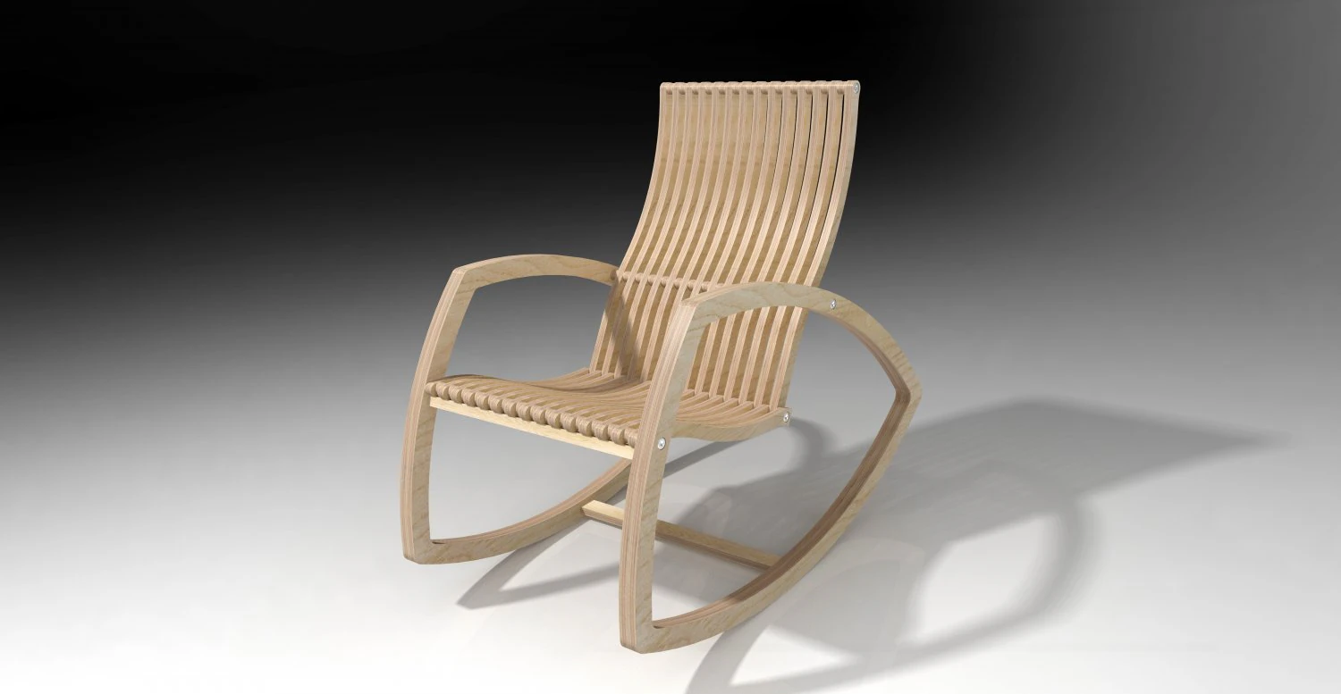 rocking chair 3D Model .c4d .max .obj .3ds .fbx .stl .blend 