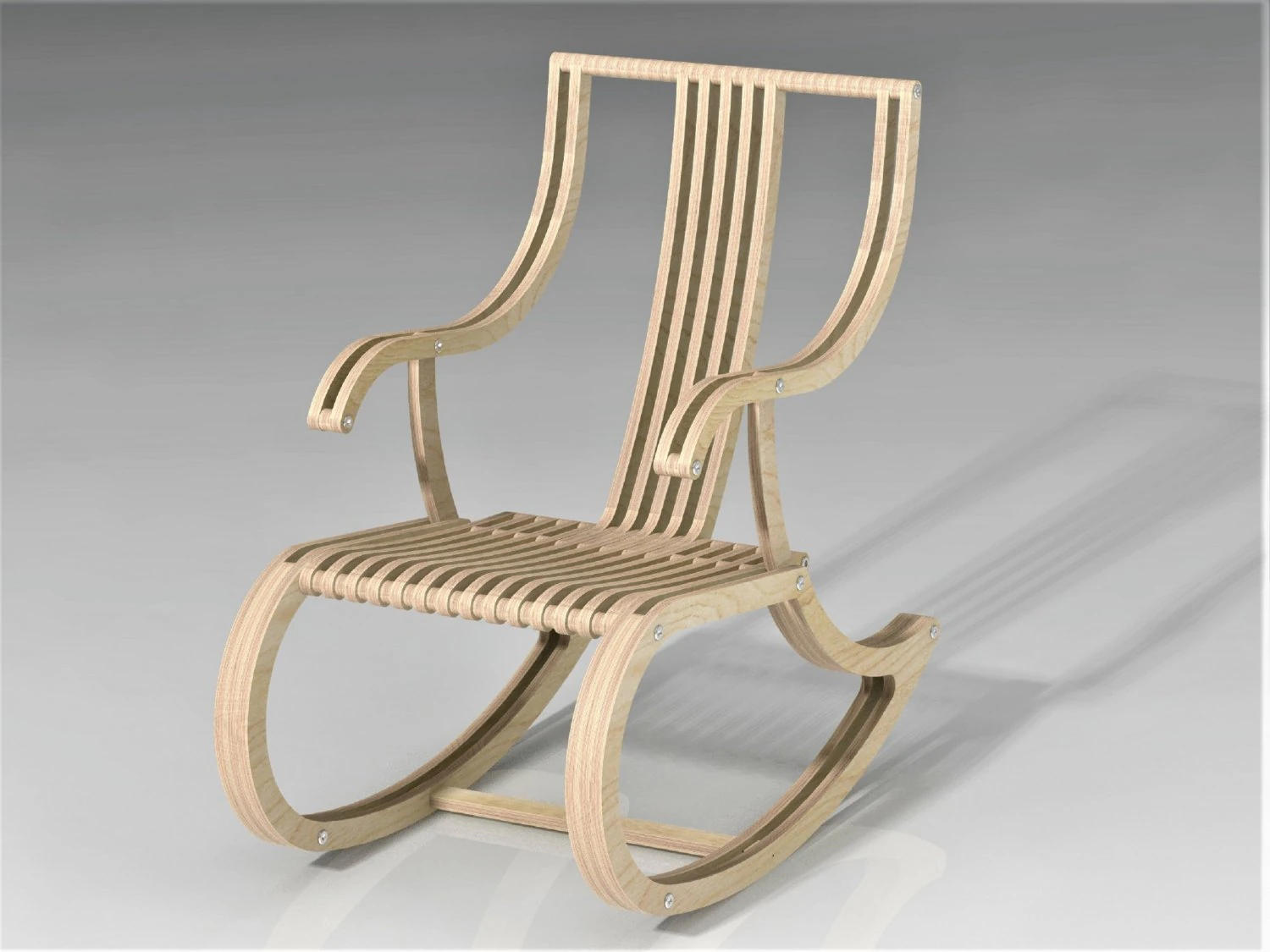 rocking chair 3D Model .c4d .max .obj .3ds .fbx .stl .blend 