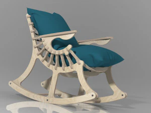 कुर्सी अद्यतन रॉकिंग 3D मॉडल