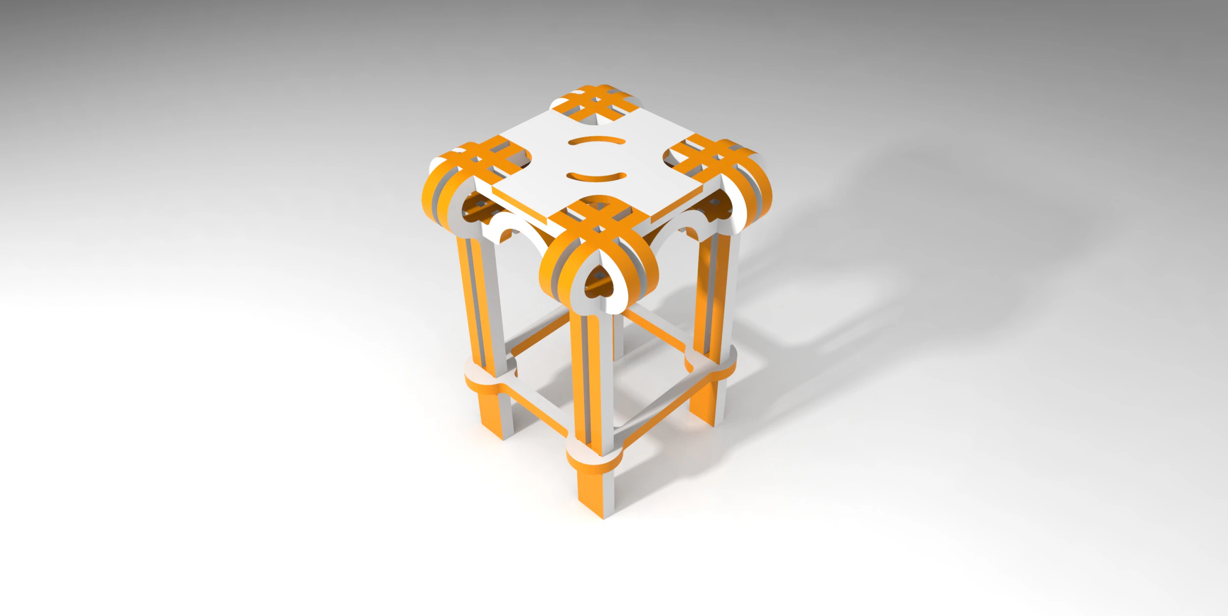 Twisted stool 3D Model .c4d .max .obj .3ds .fbx .stl .blend 