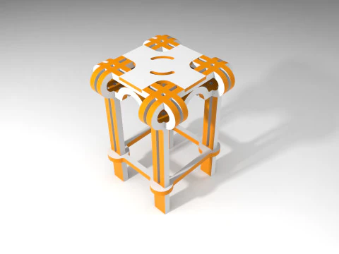 मुड़ा हुआ मल 3D मॉडल