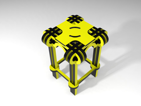 Twisted stool Modello 3D
