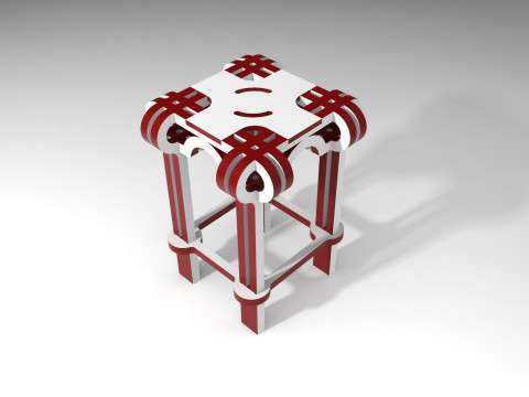 Twisted stool Modello 3D