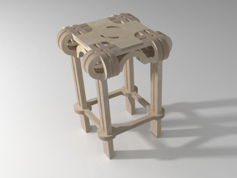 Twisted stool Modello 3D