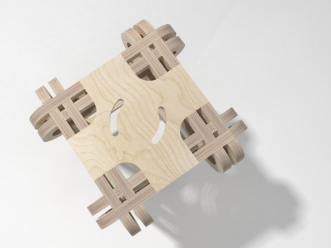 Twisted stool Modello 3D