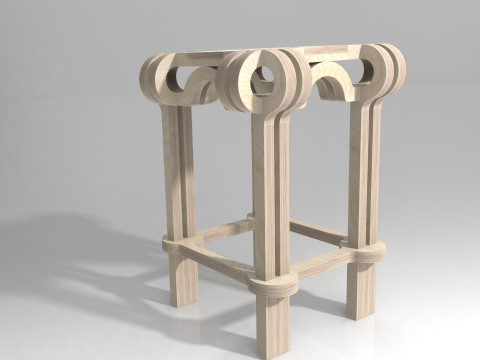 Twisted stool Modello 3D