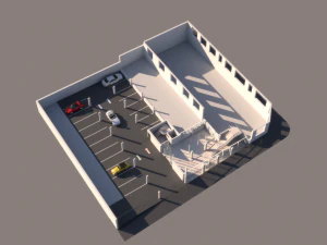 lise dış ve i&ccedil; kısmı mobilyalı 3 katlı binayı tamamladı 3D Model