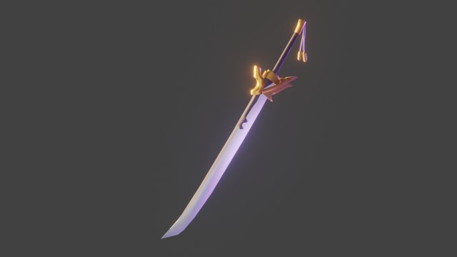 the sword from the game genshin impact 3D-Modell .c4d .max .obj .3ds .fbx .stl .blend 