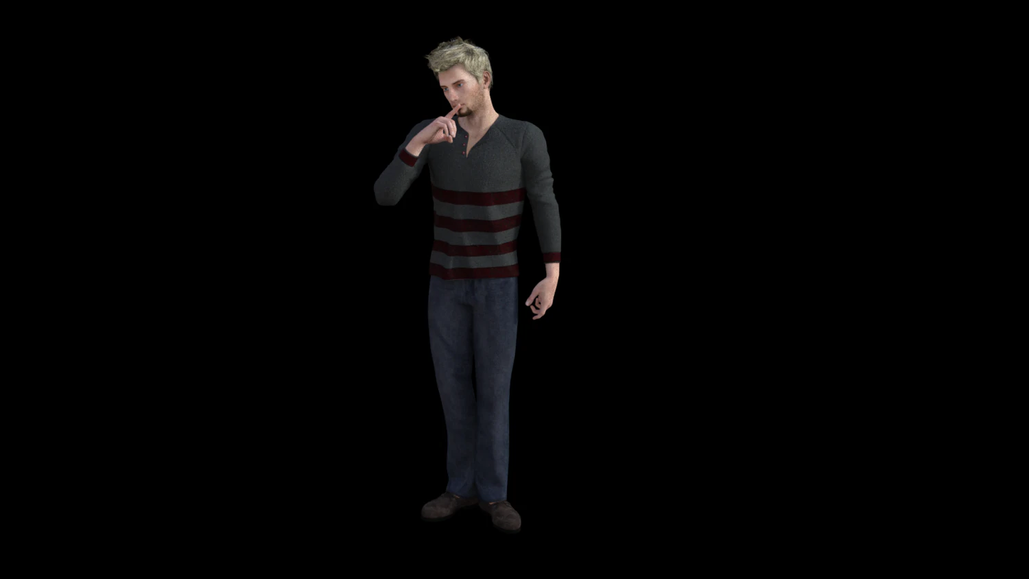 realistic male human rigged model 3D Model .c4d .max .obj .3ds .fbx .stl .blend 
