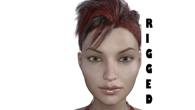 realistic female model rigged Modelo 3D .c4d .max .obj .3ds .fbx .stl .blend 
