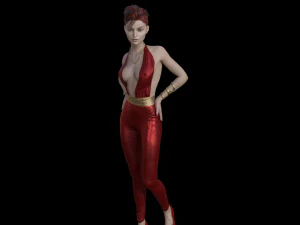 realistic female model rigged 3D Model