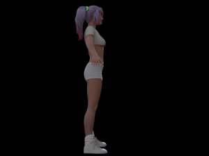 toon girl rigged 3D Modell