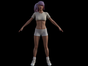 toon girl rigged 3D Modell