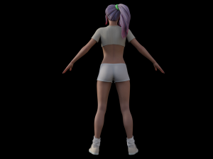 toon girl rigged 3D Modell