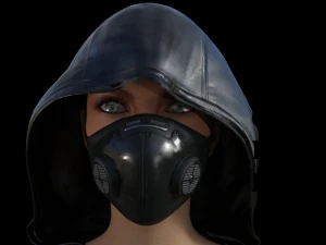 ポスト黙示録的な女の子が装備されています 3Dモデル