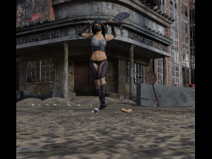 post apocalyptic girl rigged Model 3D