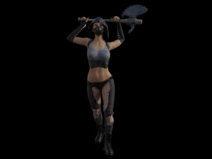 post apocalyptic girl rigged 3D Model