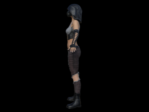 post apocalyptic girl rigged Model 3D