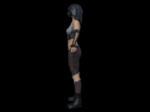 post apocalyptic girl rigged 3D Model