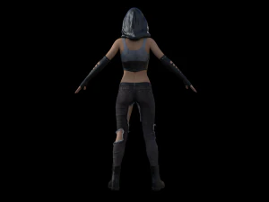 post apocalyptic girl rigged 3D Model