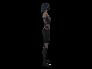 post apocalyptic girl rigged 3D Model