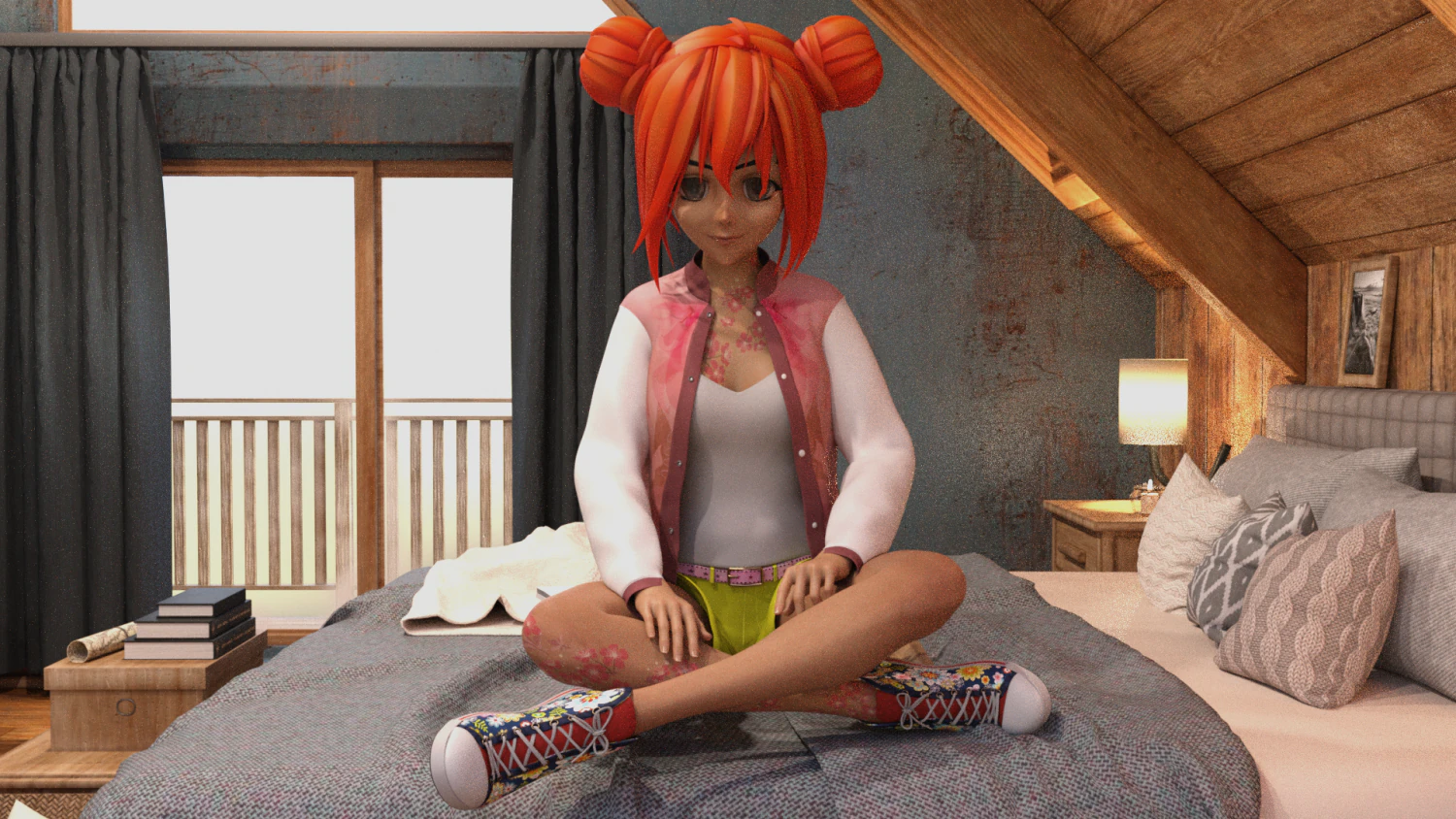 anime girl rigged 3D Model .c4d .max .obj .3ds .fbx .stl .blend