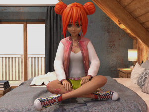 anime girl rigged 3D Model