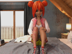 anime girl rigged 3D Modell