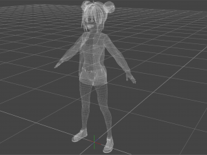 anime girl rigged 3D Modell