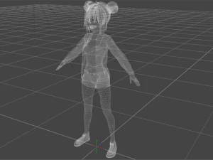 anime girl rigged 3D Model