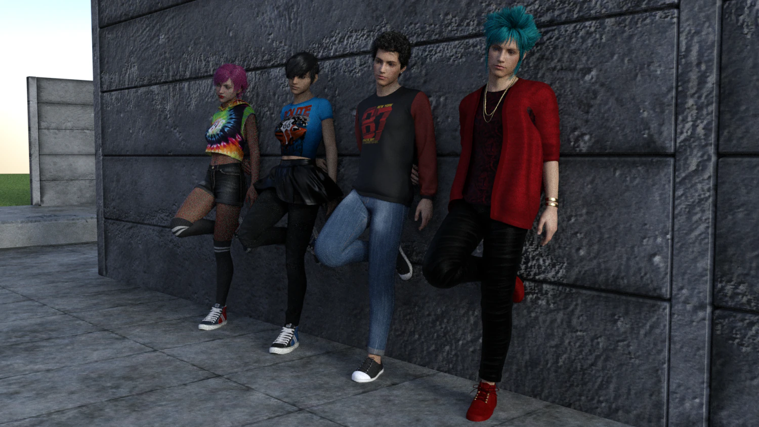 character collection rigged 3D Model .c4d .max .obj .3ds .fbx .stl .blend 