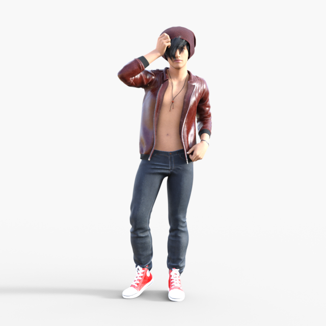 low poly realistic human male rigged 3D Modell .c4d .max .obj .3ds .fbx .stl .blend 