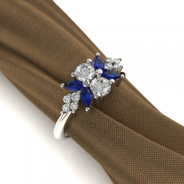 Engagement marquise ring 3D Принт Модель .c4d .max .obj .3ds .fbx .stl .blend