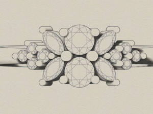 Engagement marquise ring 3D Принт Модель