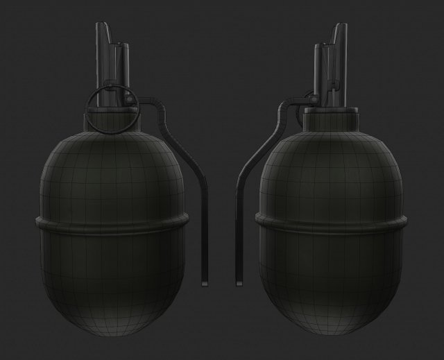 military grenade rgd-5 low-poly 3D Model .c4d .max .obj .3ds .fbx .stl .blend 