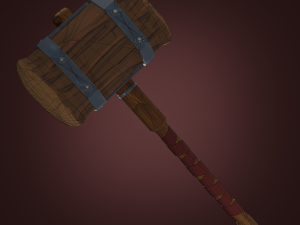battle hammer low-poly 3D Model