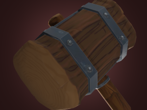 battle hammer low-poly Model 3D