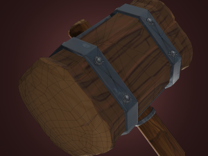 battle hammer low-poly Model 3D