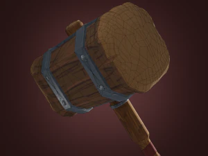 martelo de batalha low-poly Modelo 3D