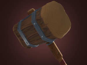 battle hammer low-poly Model 3D