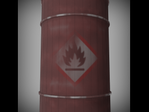 abandoned oil drum rusted low-poly 3D Model