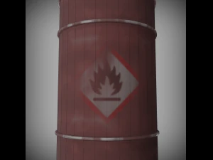 tambor de &oacute;leo abandonado enferrujado low-poly Modelo 3D