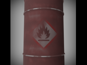 abandoned oil drum rusted low-poly 3D Модель