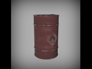 abandoned oil drum rusted low-poly 3D Модель