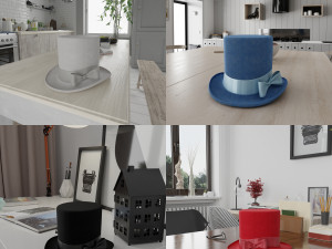 top hat photorealistic pbr low-poly 3D Model