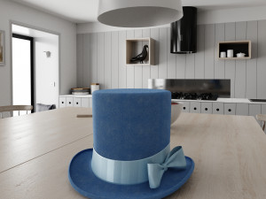 top hat photorealistic pbr low-poly 3D मॉडल