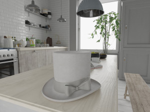 top hat photorealistic pbr low-poly 3D मॉडल
